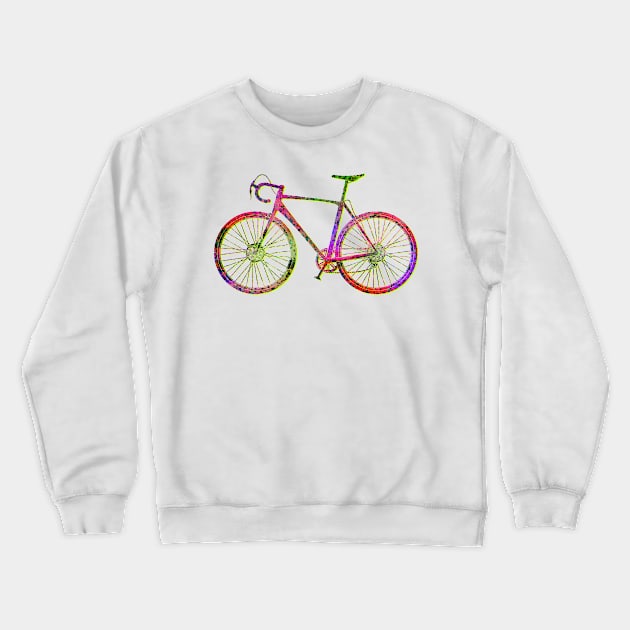 Cyclocross Bicycle Glitch Crewneck Sweatshirt by TheWanderingFools